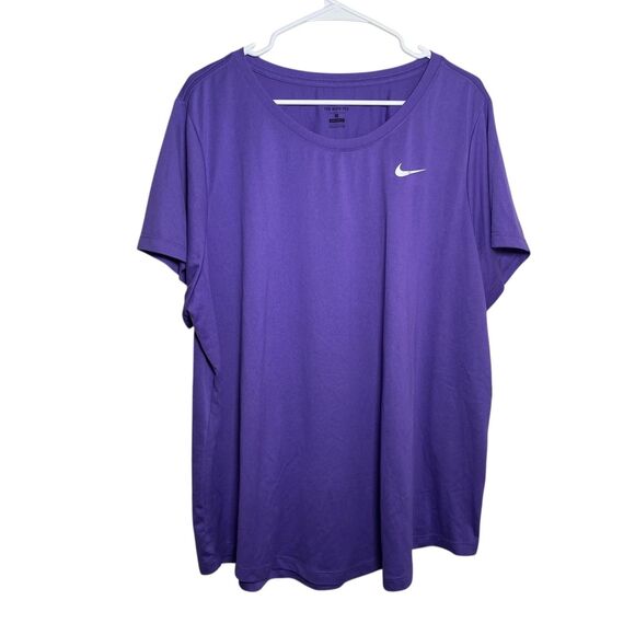 The Nike Tee T-Shirt Women's 2X Purple Round Neck Short Sleeve Athletic - Picture 1 of 9